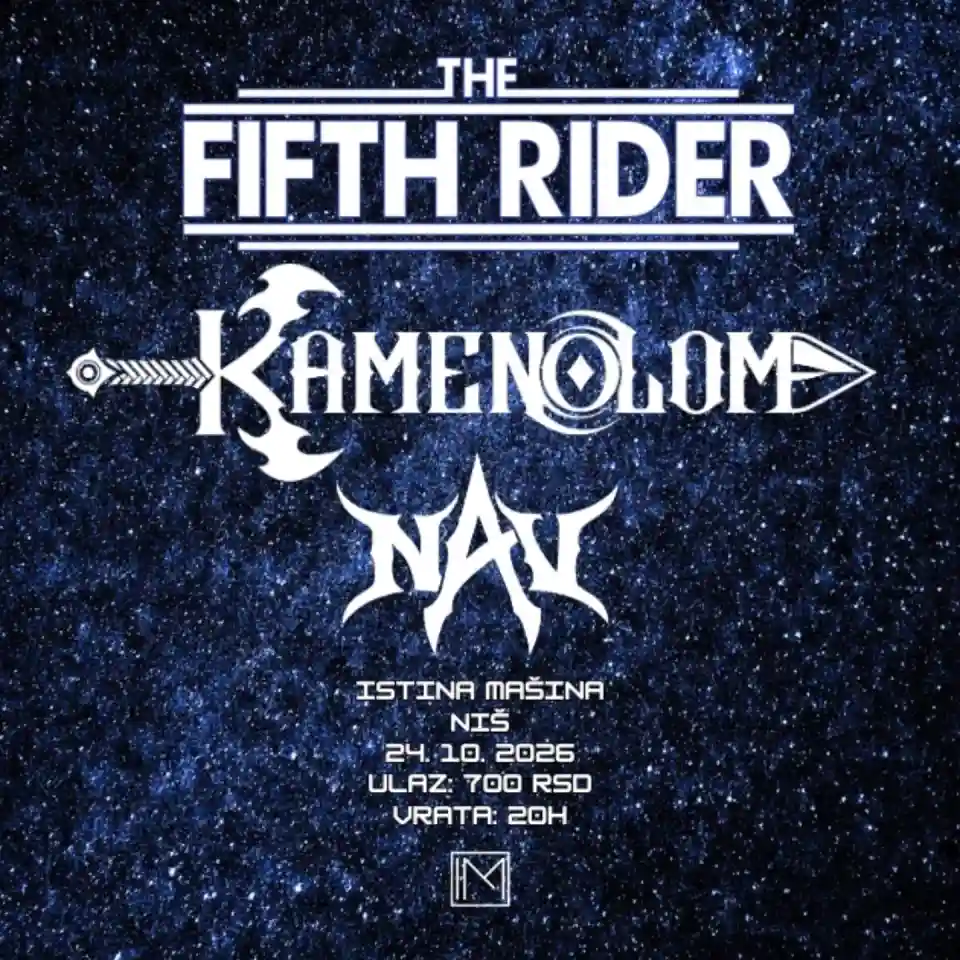 Concert cu The Fifth Rider, Kamenolom și NAV în Niš, pe 24 octombrie