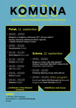 Programul festivalului KOMUNA 2026 din Čačak