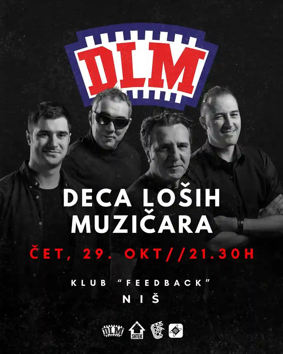 Deca Loših Muzičara susține un concert în clubul Feedback din Niš pe 29 octombrie 2026