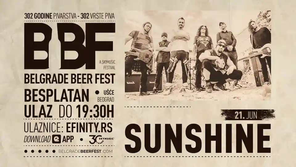 Trupa Sunshine revine pe scena Belgrade Beer Fest 2026