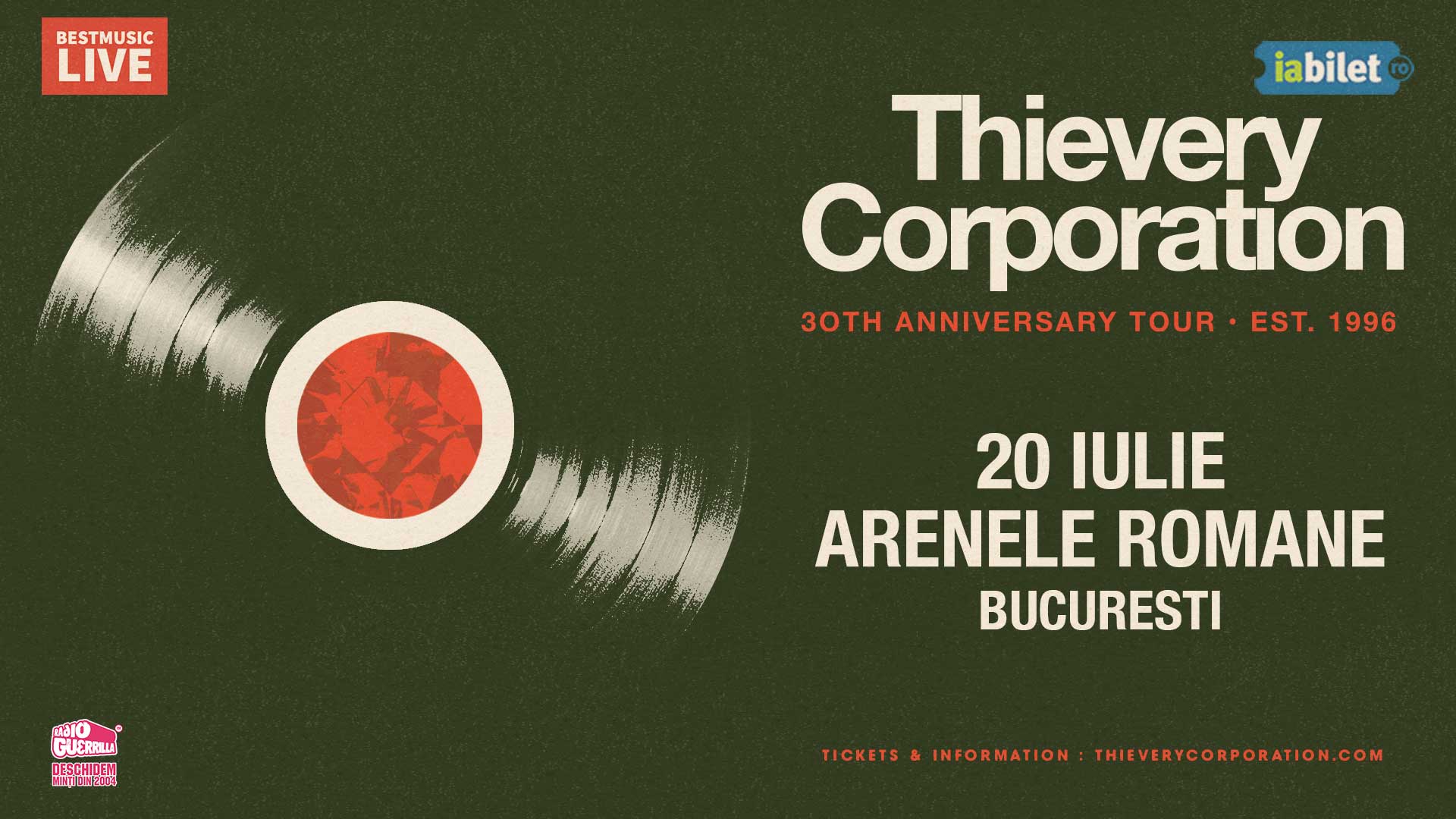 Thievery Corporation la Arenele Romane: Program și reguli de acces