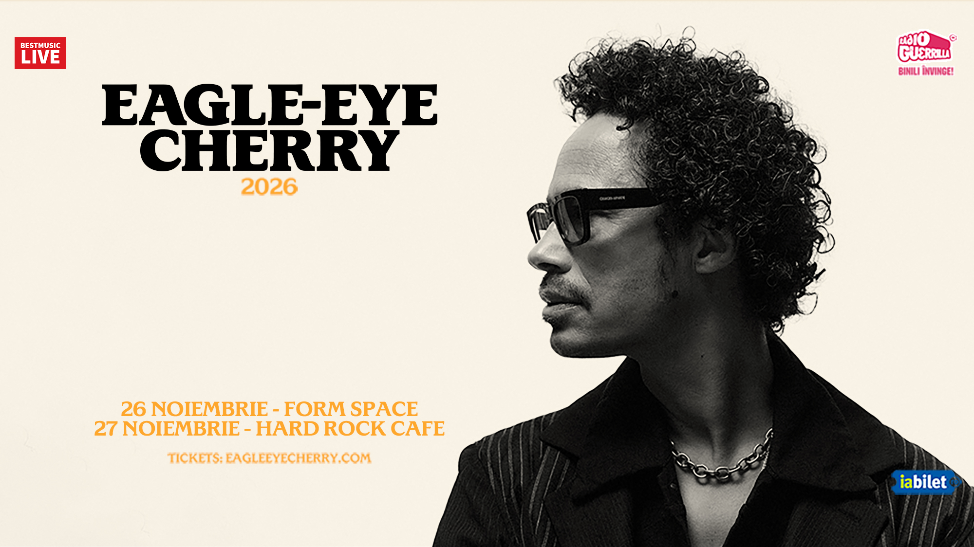 Eagle-Eye Cherry va susține două concerte în România
