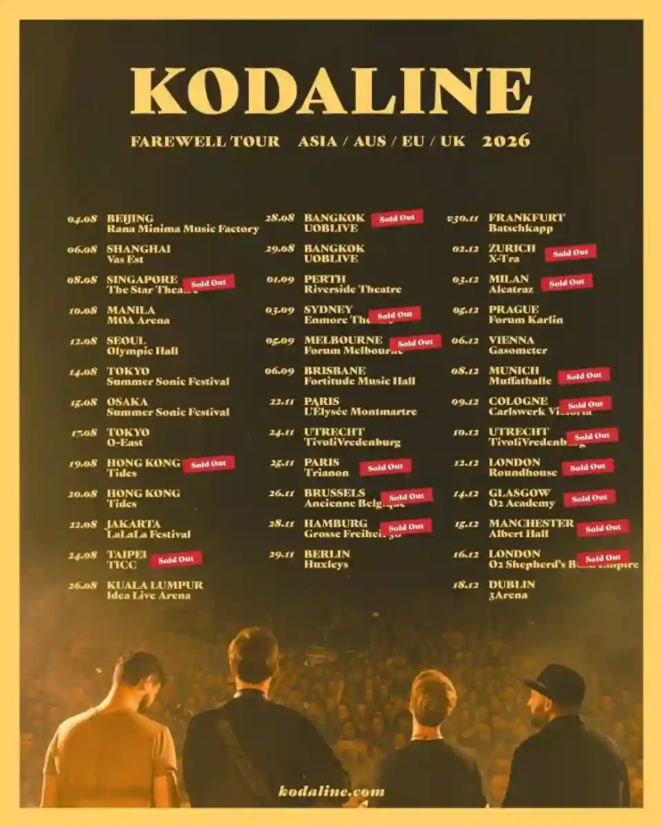 Trupa Kodaline anunță destrămarea după un ultim album și două concerte la Paris
