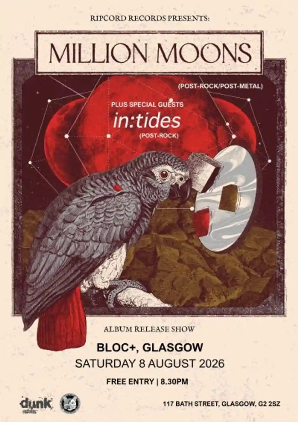 Million Moons și in:tides au concertat în clubul Bloc+ din Glasgow