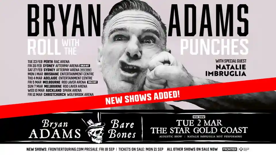 Bryan Adams anunță două noi concerte în Australia, inclusiv unul acustic