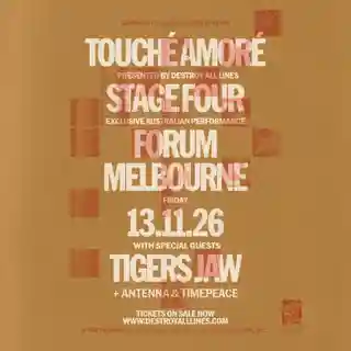 Touché Amoré concertează la Melbourne alături de Tigers Jaw, Antenna și Timepeace