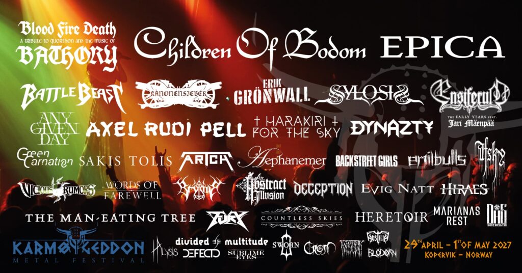Karmøygeddon 2027: Line-up complet și program pe zile