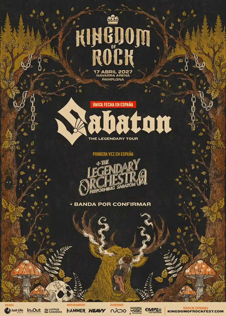 Sabaton va concerta la festivalul Kingdom of Rock 2027