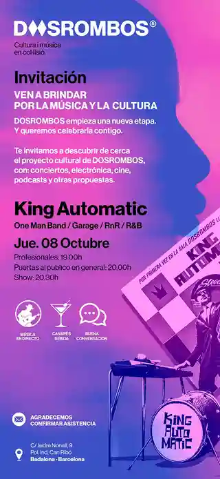 King Automatic susține un concert în Badalona la inaugurarea noii etape DosRombos
