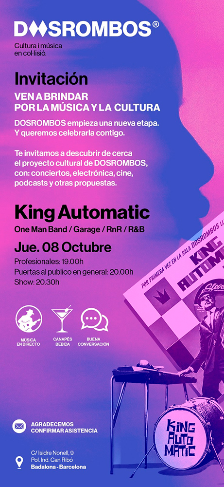 King Automatic susține un concert în Badalona la inaugurarea noii etape DosRombos