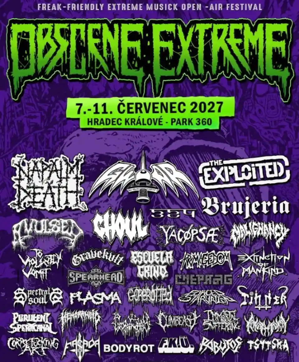 Festivalul Obscene Extreme se mută în locația Park 360 din Hradec Králové