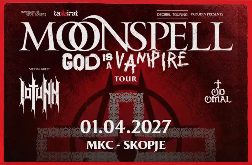 Moonspell concertează la Skopje în cadrul turneului God Is A Vampire 2027