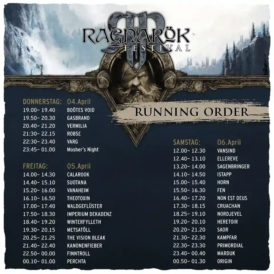 Modificări în programul festivalului Ragnarök 2024