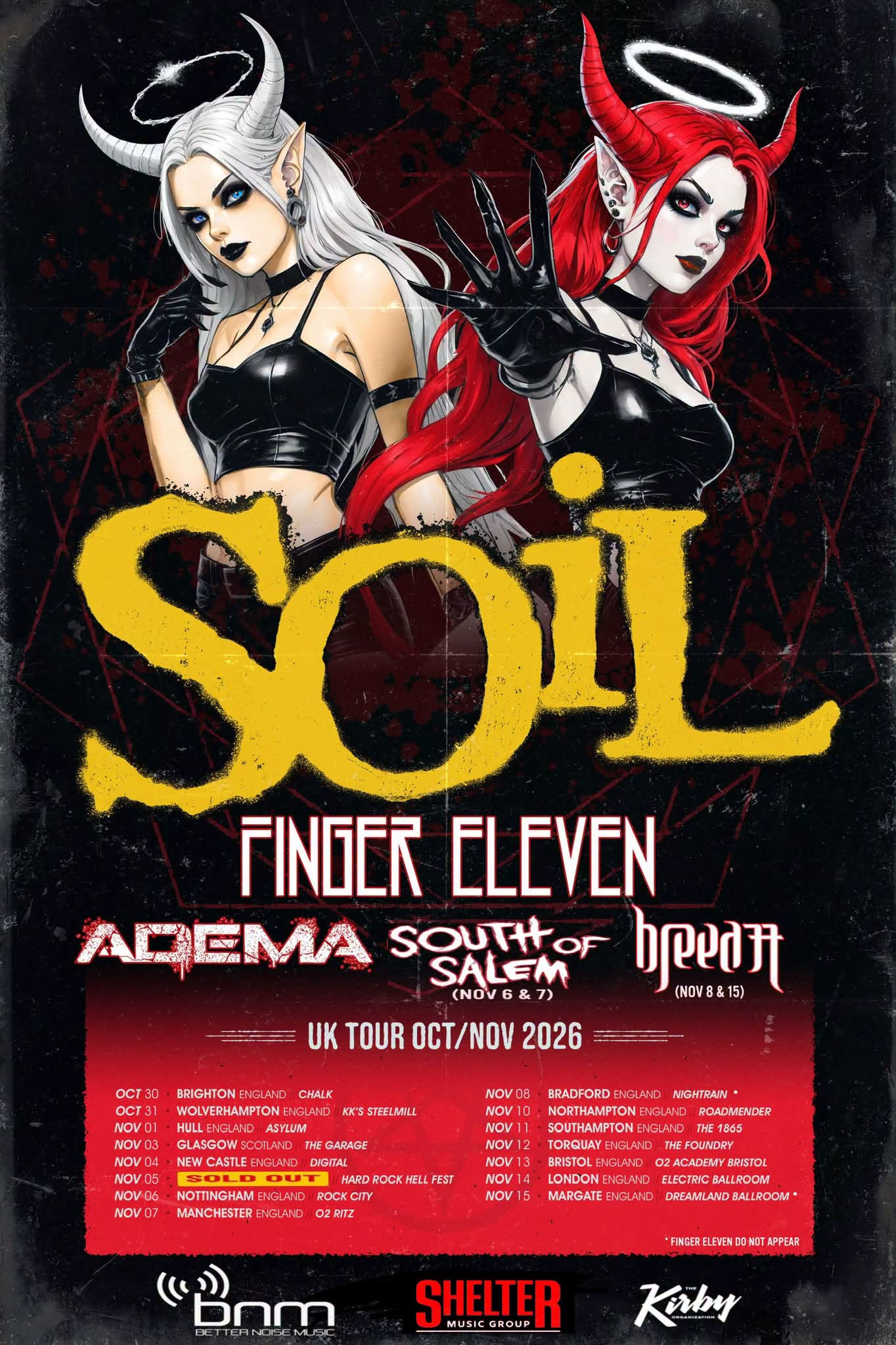South of Salem înlocuiește trupa Orgy în cadrul turneului britanic SOiL