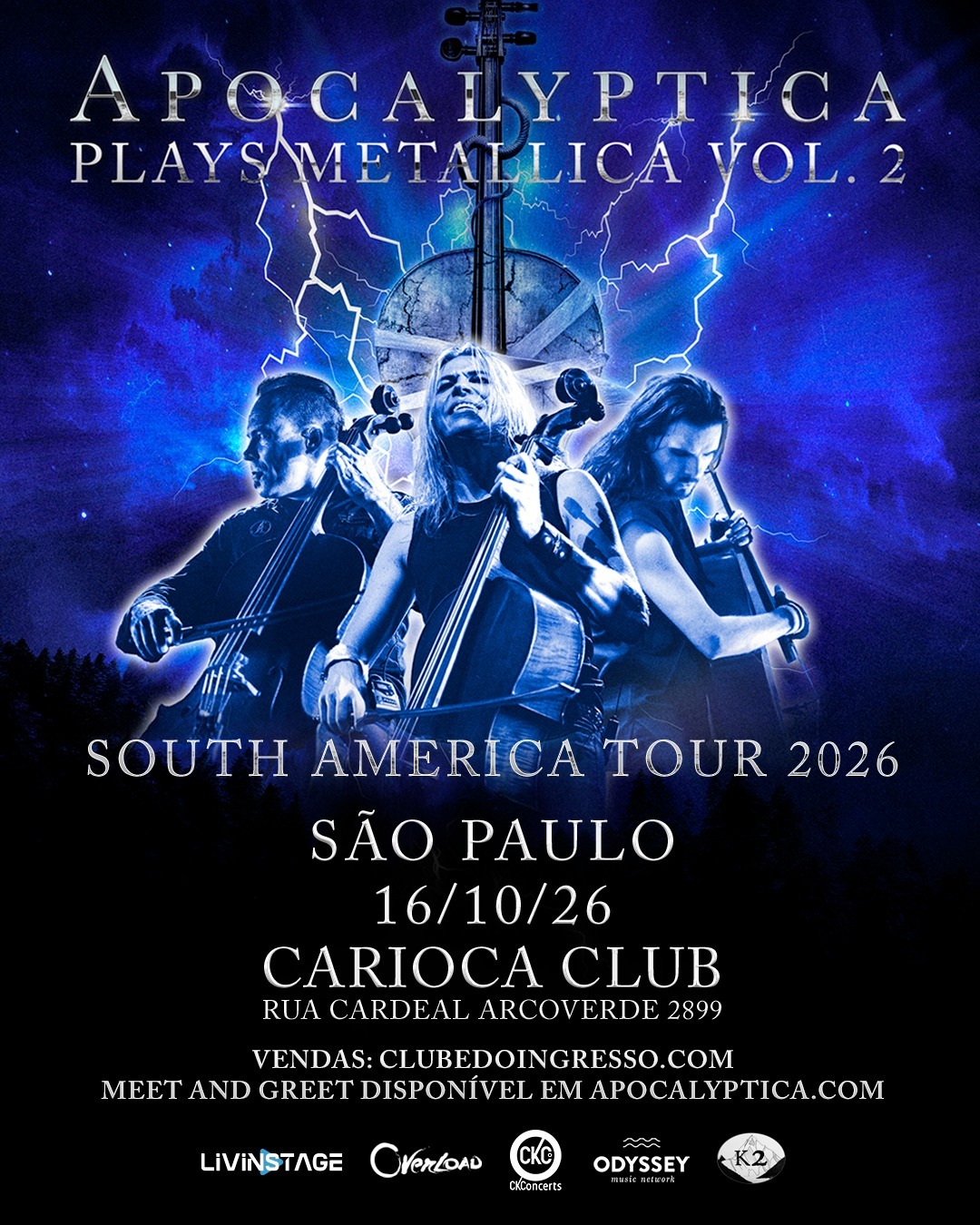 Apocalyptica revine la São Paulo cu un nou tribut adus trupei Metallica