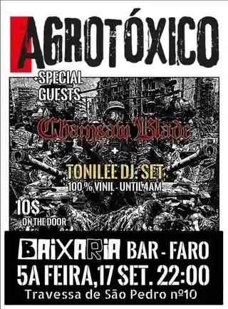 Agrotóxico va susține un concert în Faro, Portugalia, pe 17 septembrie