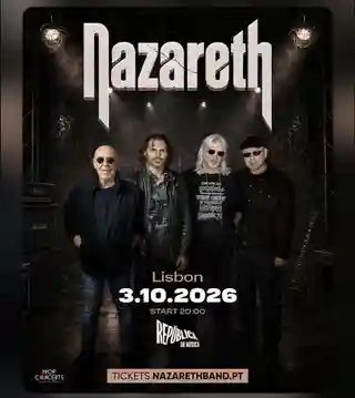 Nazareth va concerta pe 3 octombrie 2026 la República da Música