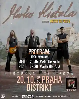 Marko Hietala va susține un concert în clubul Distrikt din Praga