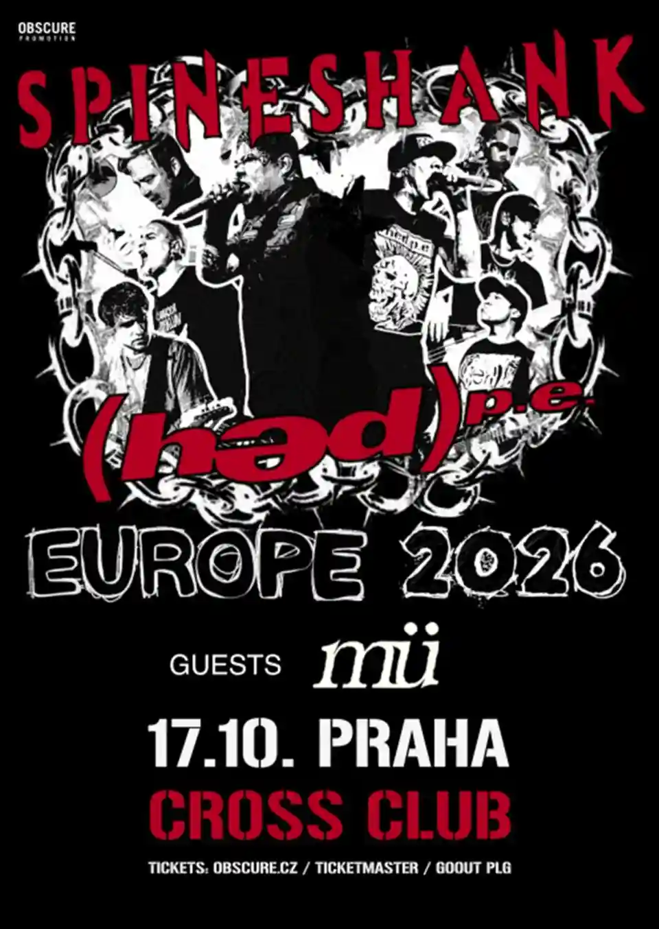 Concert Spineshank, (hed) p.e. și MÜ în clubul Cross din Praga