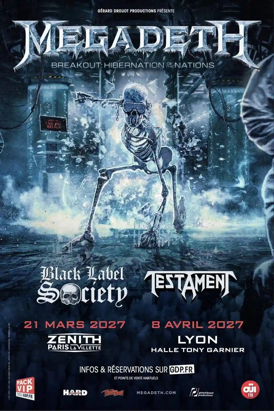 Megadeth revine în Franța pentru turneul de adio alături de Black Label Society și Testament