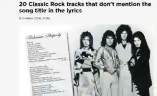 Douăzeci de piese rock clasice care nu conțin titlul în versuri