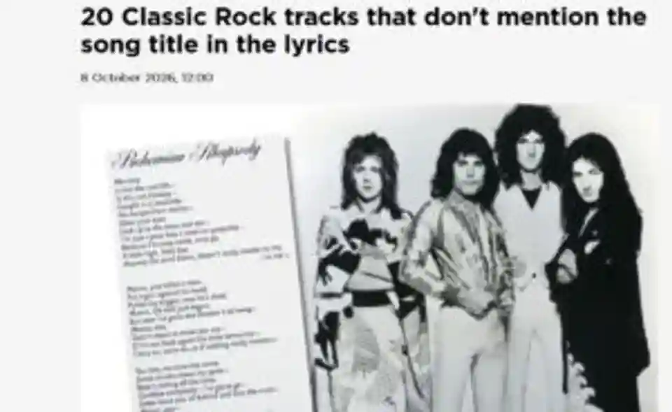 Douăzeci de piese rock clasice care nu conțin titlul în versuri