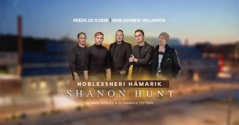Concert SHANON și HUNT la Noblessneri Valukoda pe 20 noiembrie 2026