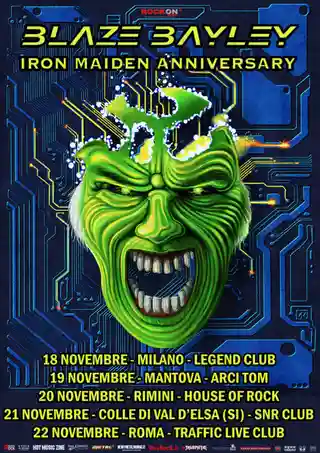 Blaze Bayley anunță trupele de deschidere pentru turneul aniversar Iron Maiden în Italia