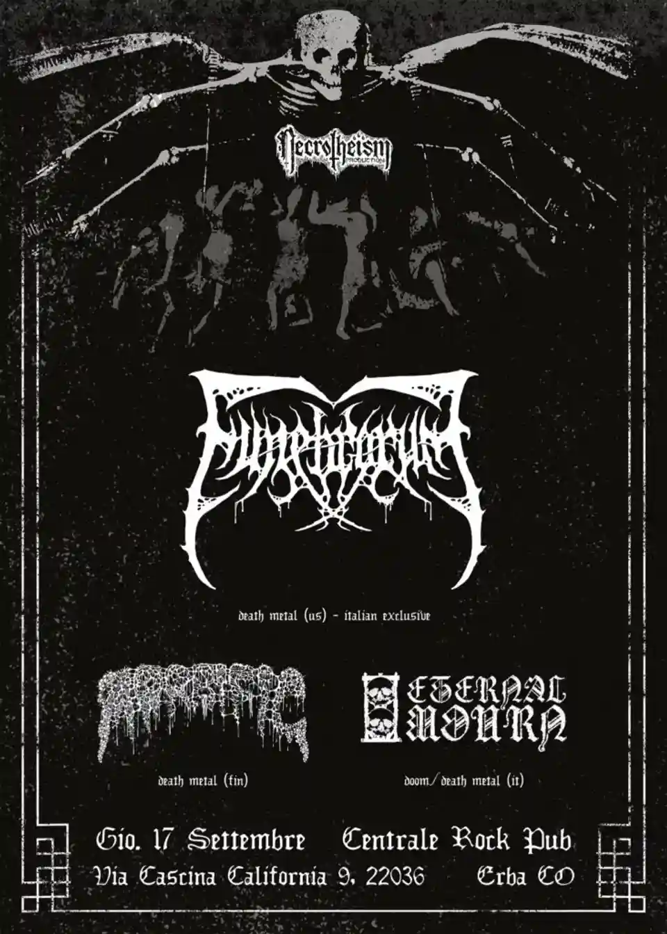 Funebrarum revine în Italia pentru un concert la Erba pe 17 septembrie