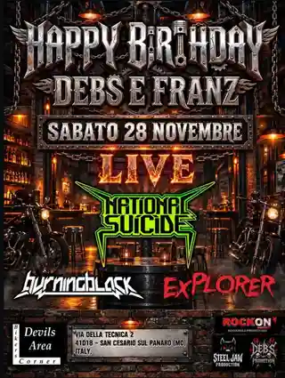 National Suicide vor concerta alături de Burning Black și Explorer