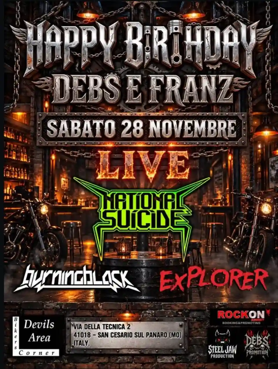 National Suicide vor concerta alături de Burning Black și Explorer