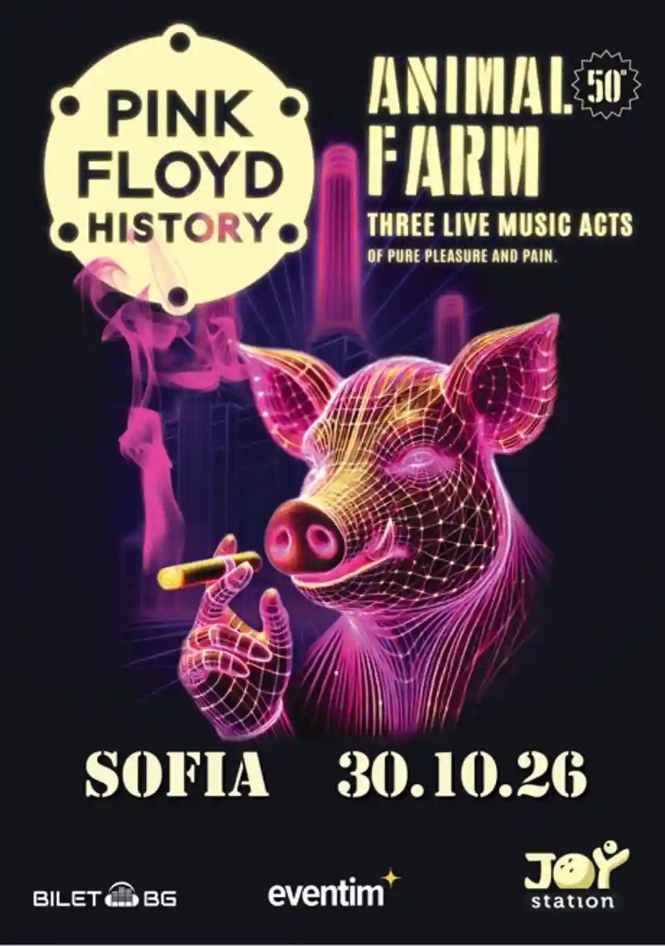 Pink Floyd History revine la Sofia cu spectacolul Animal Farm